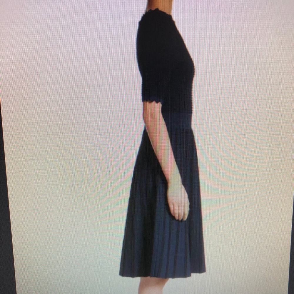 LELA ROSE navy knit dress. Size M